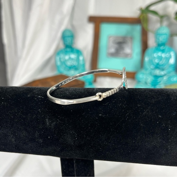 Vtg Signed JWK Mexico 925 Silver Tennis Racket Bracelet 2.8mm Band Hinged 7” - Picture 5 of 15